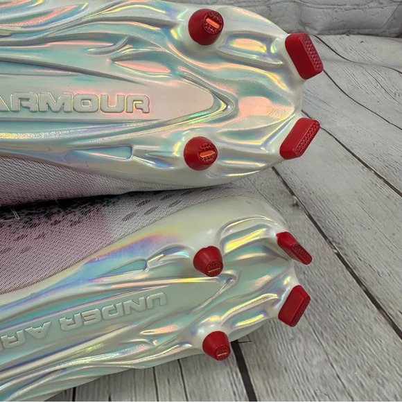 Under Armour UA football Cleats spotlight Lux MC 2.0 black and red size 14 - Picture 12 of 14